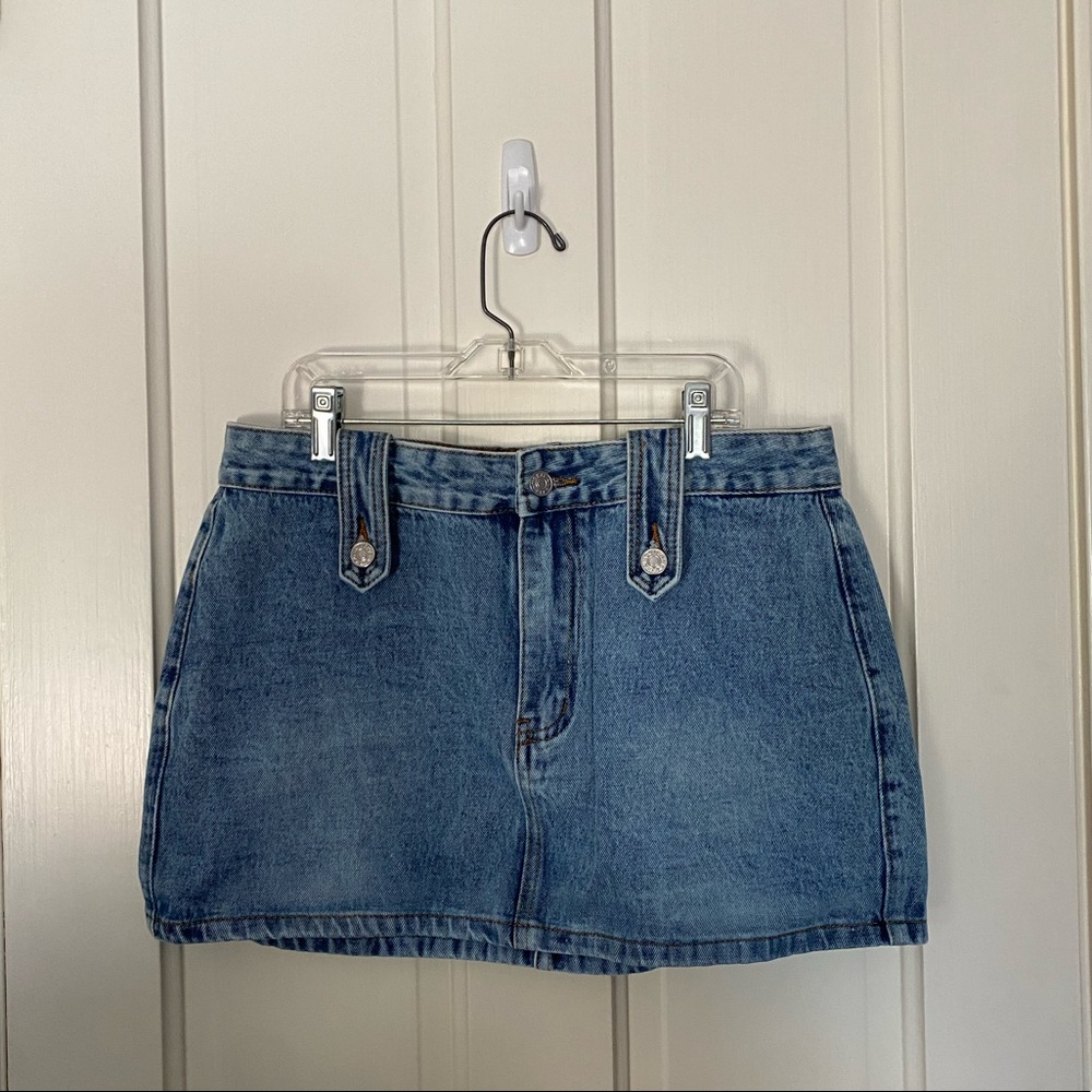denim mini skirt